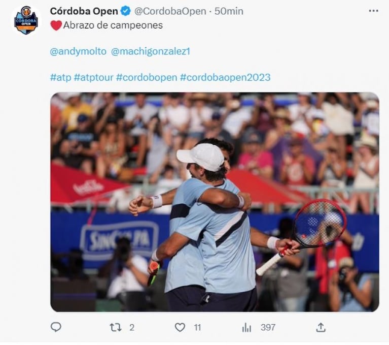 Sebastián Báez derrotó a Federico Coria y ganó el Córdoba Open