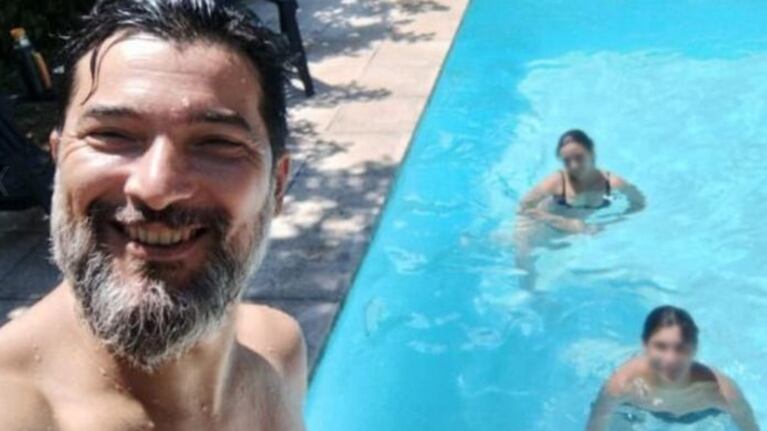 Sebastián Villarreal con sus dos hijos.