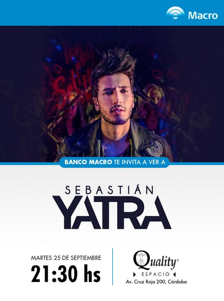 Sebastián Yatra se presenta en Córdoba: ganadores de las entradas