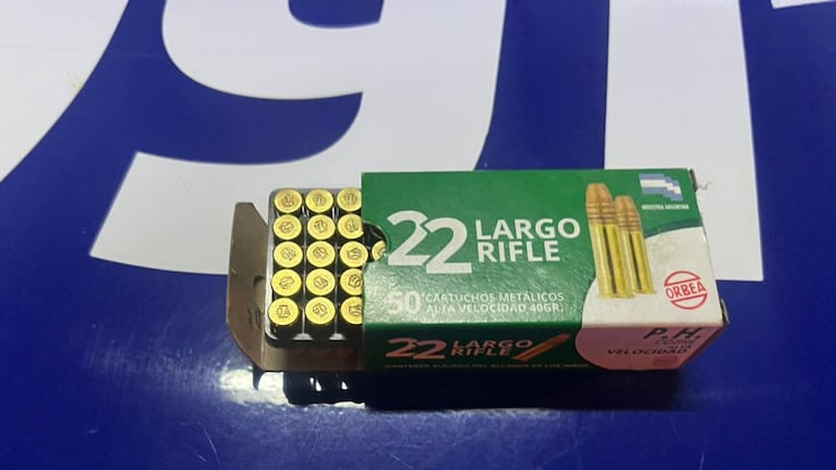 Secuestraron cartuchos calibre 22.