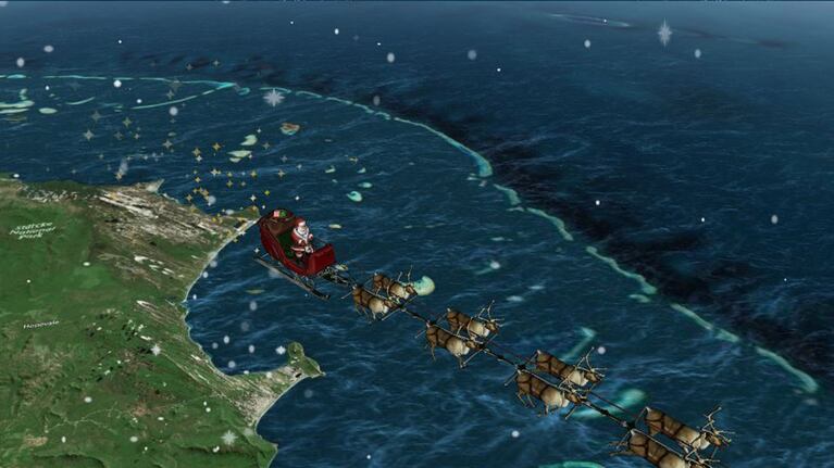 Seguí en vivo el recorrido de Papá Noel, repartiendo regalos por el mundo. (Foto: NORADSANTA.org).