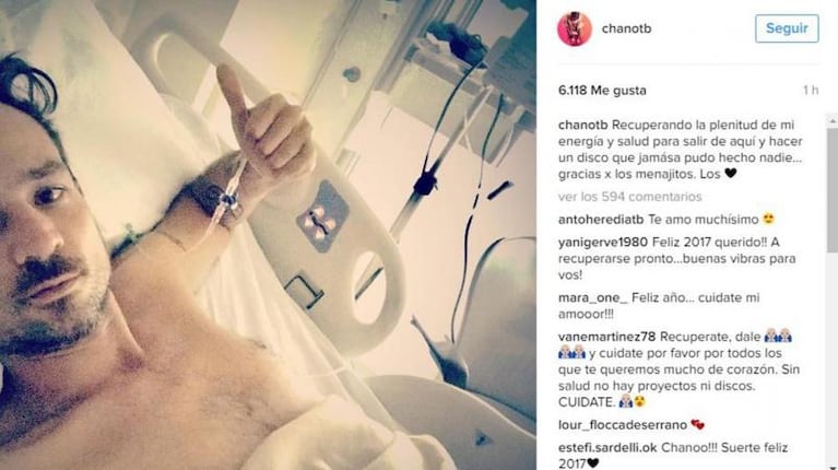 Selfie desde terapia intensiva: Chano saludó para fin de año