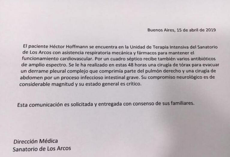 Sergio Denis fue operado dos veces y sigue muy grave