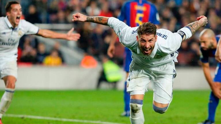 Sergio Ramos marcó otro gol clave en el final para la Casa Blanca. Foto: AFP.