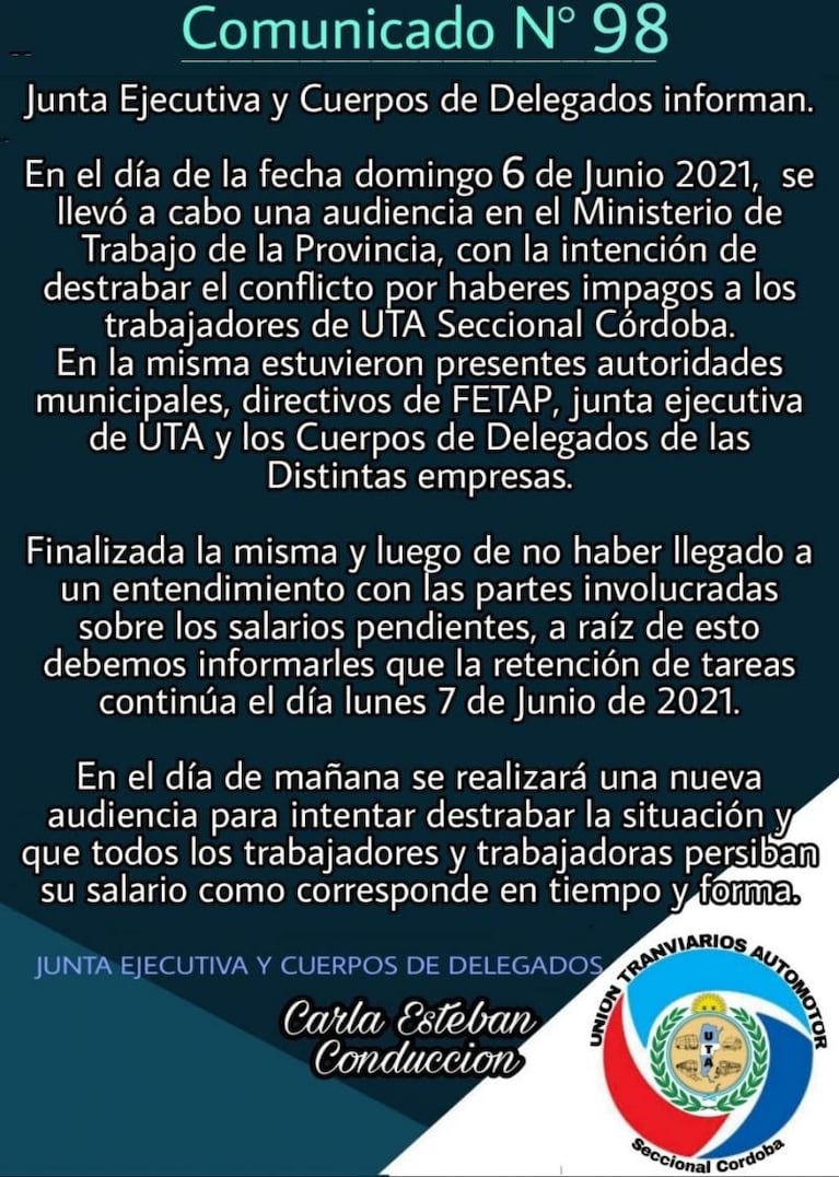 Sigue el paro de transporte urbano: otro día sin colectivos en Córdoba