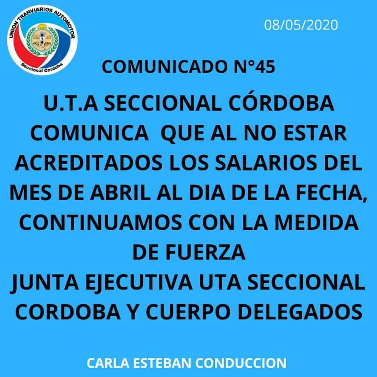 Sigue el paro de urbanos en Córdoba por tiempo indeterminado