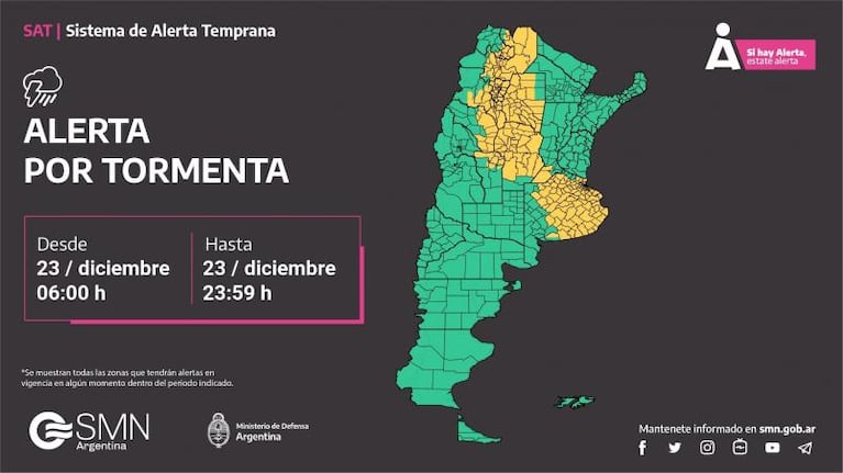 Siguen las lluvias y se mantiene el alerta por tormentas en Córdoba 