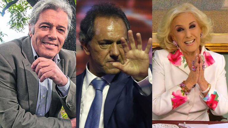 Silvestre, Scioli y Mirtha Legrand, protagonistas del escándalo del momento.