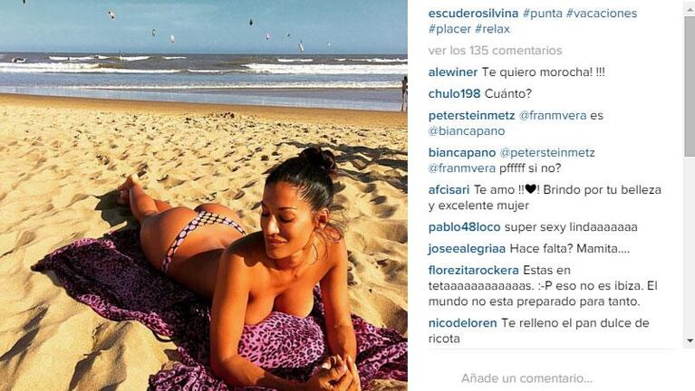 Silvina Escudero súper hot en la playa