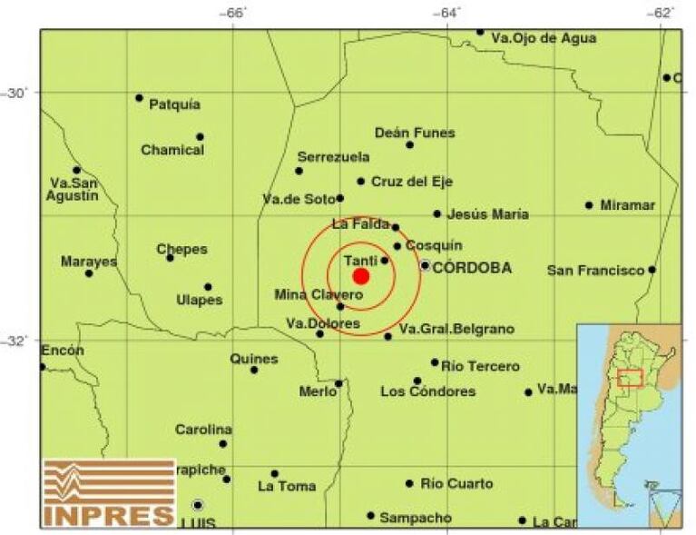 Sismo en el Valle de Punilla