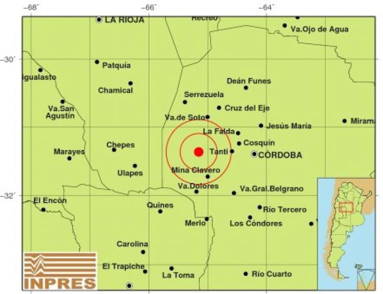 Sismo en el Valle de Punilla