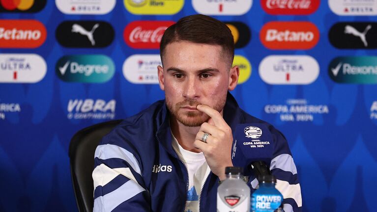 Soccer Football - Copa America 2024 - Argentina Press Conference - NRG Stadium, Houston, Texas, United States - July 3, 2024 Argentina's Alexis Mac Allister during the press conference REUTERS/Agustin Marcarian