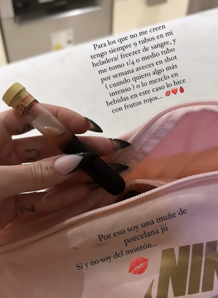 Sofía Clerici contó que toma su propia sangre para verse joven y mostró los tragos que prepara.