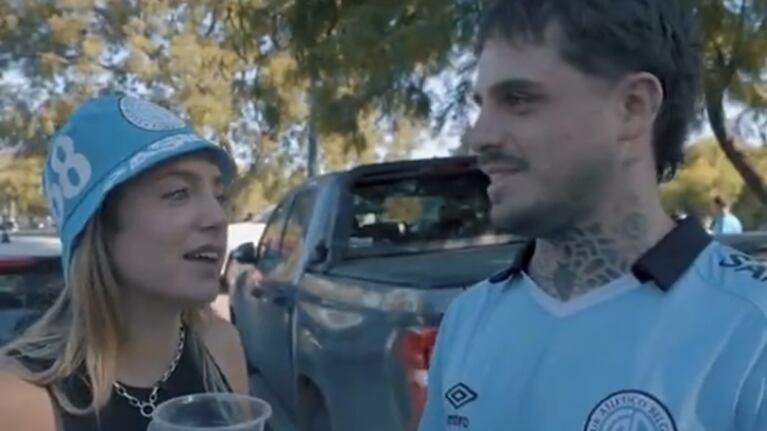 Sofía Martínez y un pícaro ida y vuelta con un sodero hincha de Belgrano.