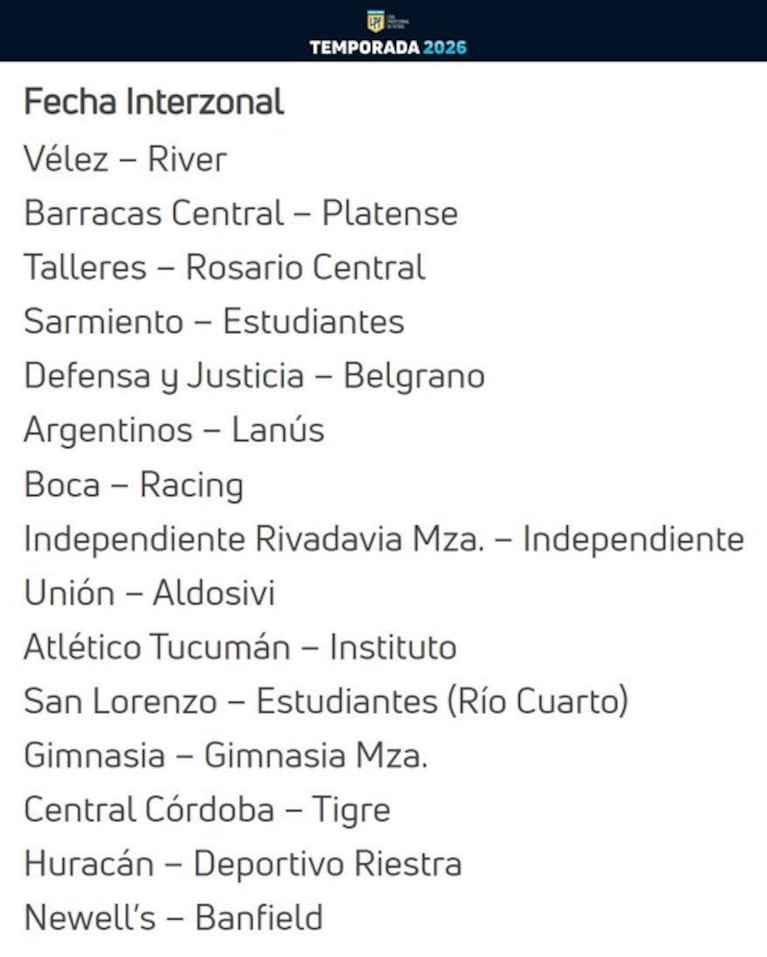 Sortearon las zonas: contra quiénes jugarán Talleres, Belgrano, Instituto y Estudiantes en 2026