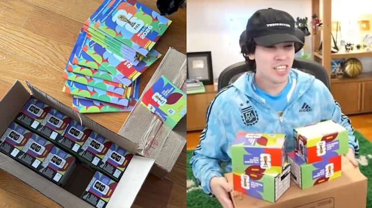 Spreen consiguió la figurita de Messi tras traer las calcomanías de Uruguay.