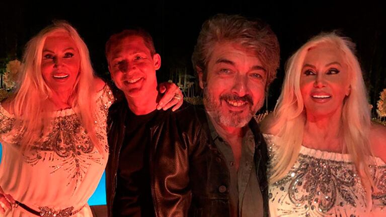 Susana con Adrián Suar y Ricardo Darín, dos de los famosos invitados.