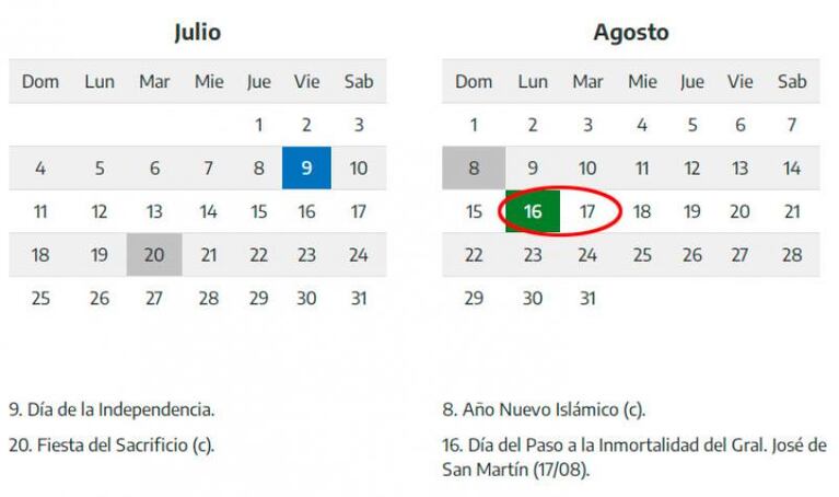 Suspenden el feriado del 24 de mayo: cuándo es el próximo fin de semana largo