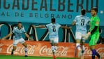 Suvielles y Comba, dos de los goleadores de la noche en el Gigante. Foto: Prensa Belgrano.