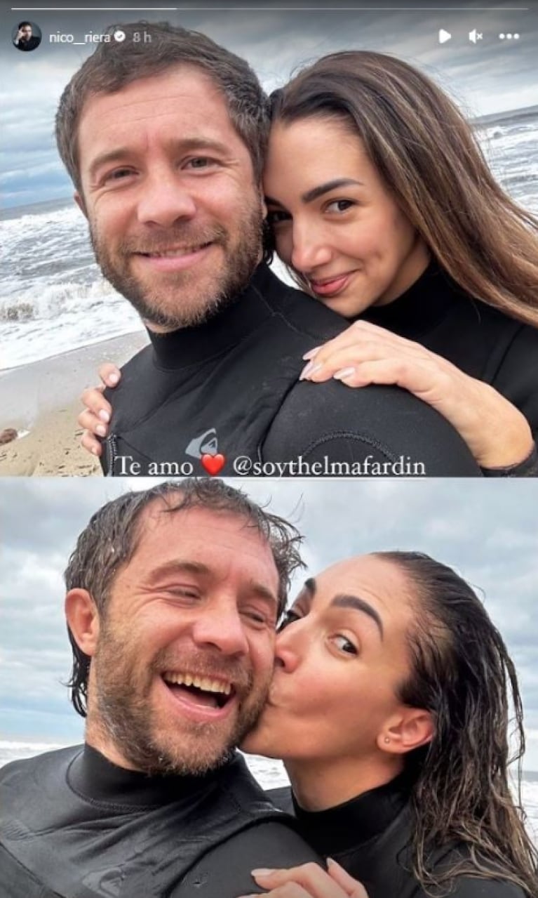 Tacho Riera y Thelma Fardín confirmaron su romance con una tierna foto en el mar