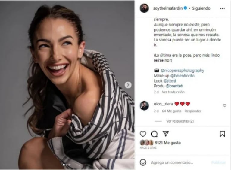 Tacho Riera y Thelma Fardín confirmaron su romance con una tierna foto en el mar