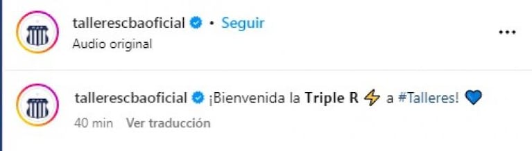 Talleres anunció un nuevo refuerzo con apodo Tinista