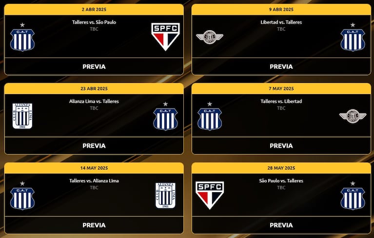 Talleres en la Copa Libertadores de América 2025.