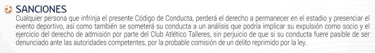 Talleres sancionará a los hinchas que participaron del banderazo