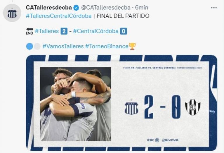 Talleres se lució y le ganó a Central Córdoba en el Kempes