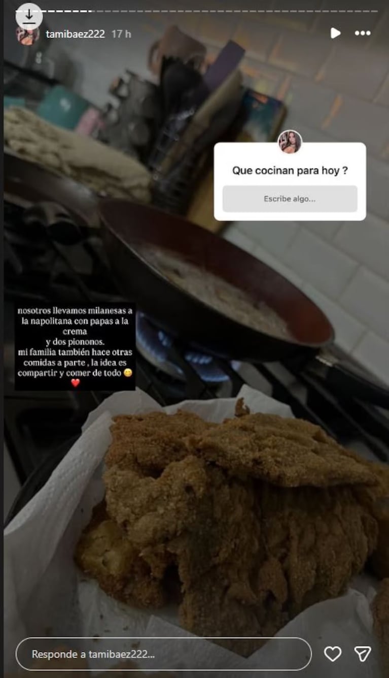 Tamara Báez mostró su menú para Nochebuena y la fusilaron: “Es cocinar, mi reina”