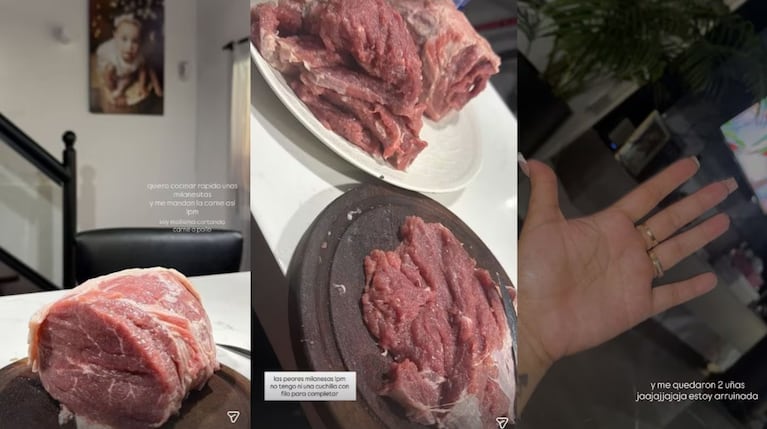 Tamara Báez sufrió un revés inesperado al querer preparar milanesas: “Soy la peor”