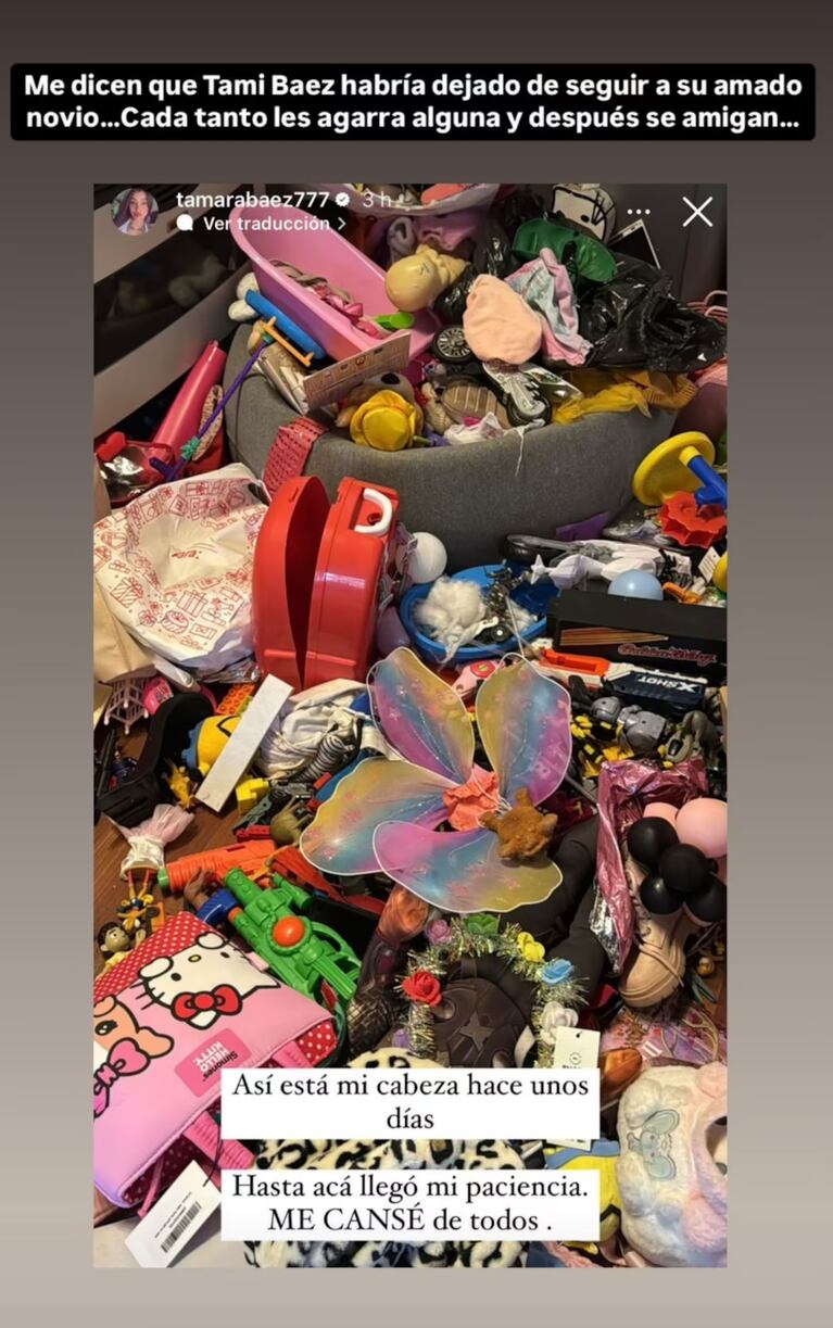 Tamara Báez también expresó su hartazgo y dejó de seguir a su novio. (Foto: Instagram/gossipeame)