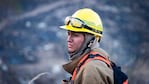 Tamara en medio de los incendios que azotaron a Córdoba. Foto: Norberto Lorenti