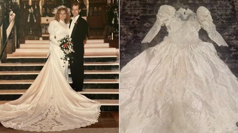 Tammy Gaddis se llevó una sorpresa inesperada al abrir la caja de su vestido de novia después de tres décadas.