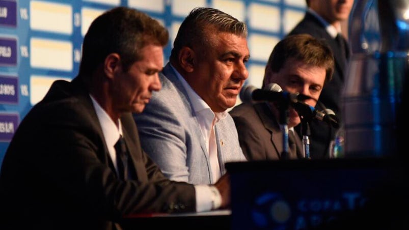 Tapia, durante el sorteo de la Copa Argentina.