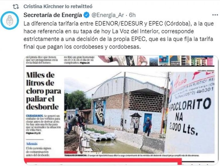 Tarifas de energía: la Nación culpó a Epec y la Provincia criticó los subsidios