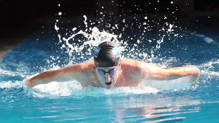 Tato en acción. Está entre los mejores nadadores trasplantados del mundo.