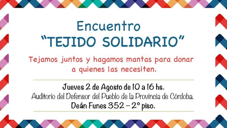 Tejido Solidario: un encuentro para donar frazadas