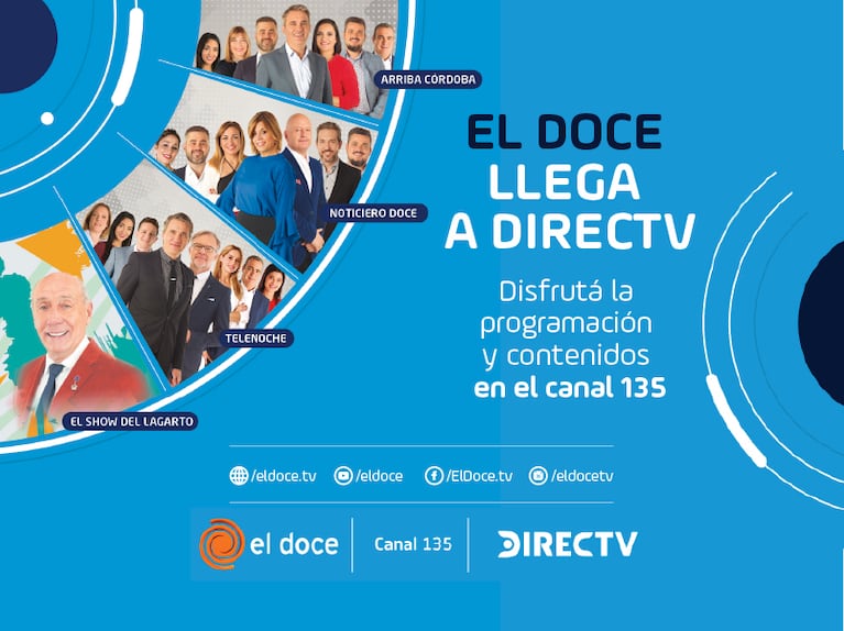Telenoche, Noticiero Doce, Arriba Córdoba, El Show del Lagarto y más programas locales podrán verse por DirecTV.