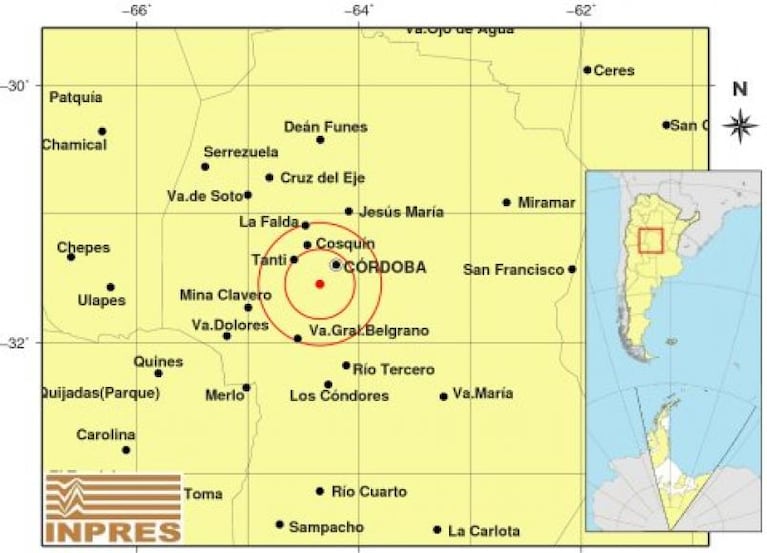 Temblor en Córdoba: se registró a 23 kilómetros de la capital