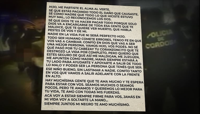 “Tengo fe en que vas a cambiar”: la carta de la madre de El Pistolero antes de su última fuga