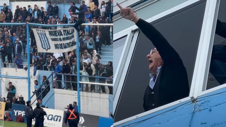 Tensión en el Miguel Sancho entre el presidente y barras de Racing de Nueva Italia.