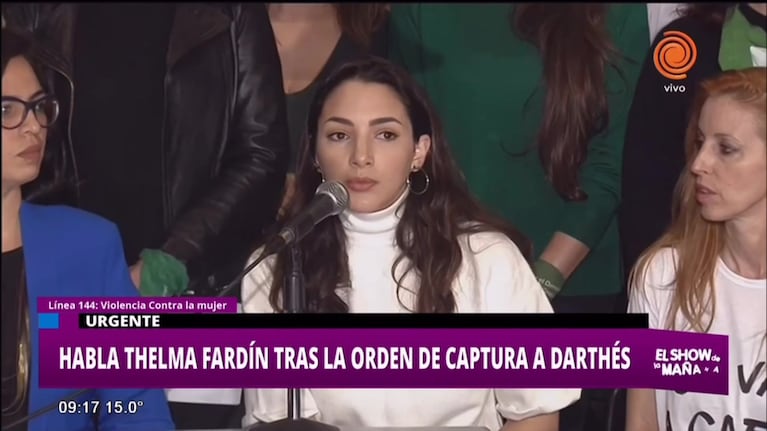 Thelma Fardín habla tras pedido de captura de Darthés