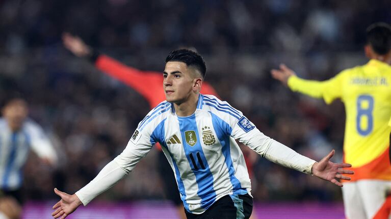 Thiago Almada, autor del gol del empate ante Colombia.