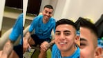 Thiago Almada y Ángel Correa en la habitación del hotel en Qatar.