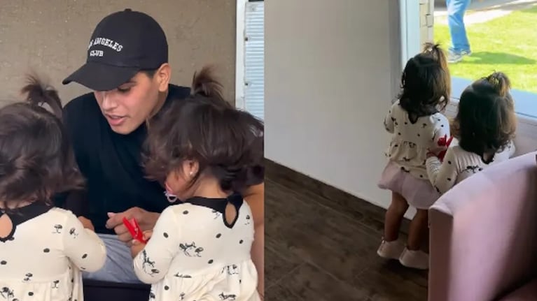 Thiago Medina con sus hijas