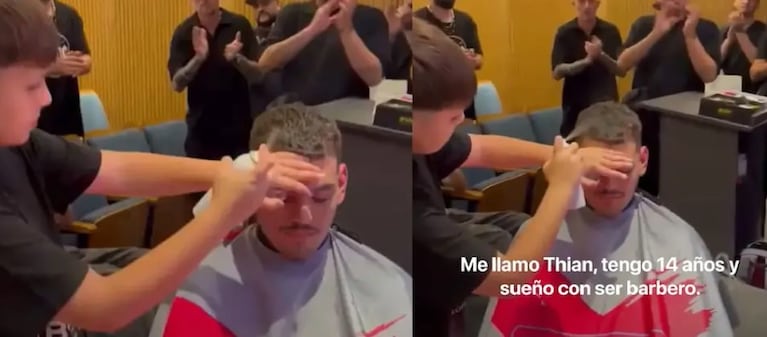 Thian tiene 14 años y es barbero.