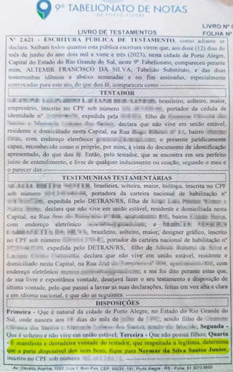 Tiene una grave enfermedad y le dejará su fortuna a Neymar: su explicación