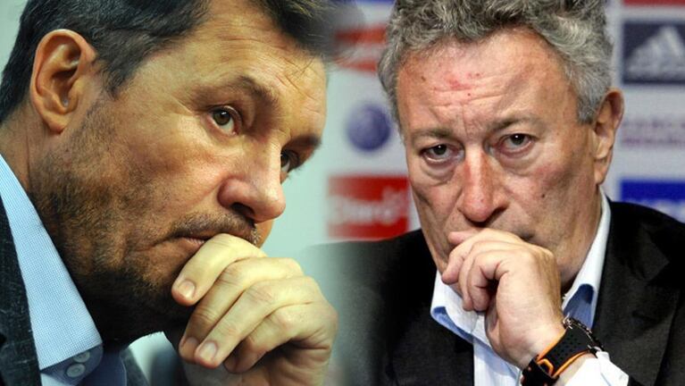 Tinelli y Segura, rivales en la AFA. 