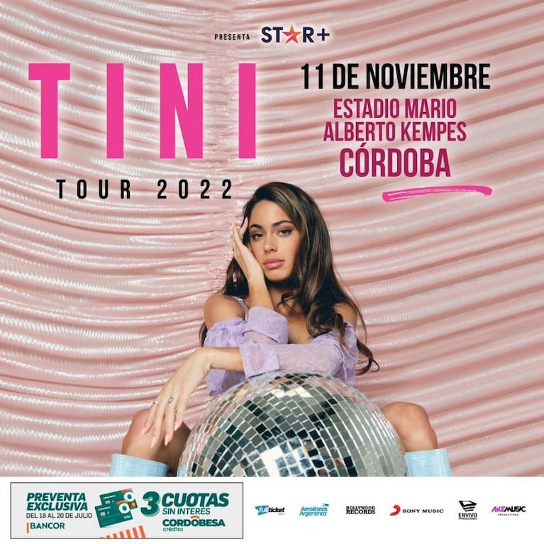 Tini anunció show en el Kempes y ya salió la primera preventa de entradas